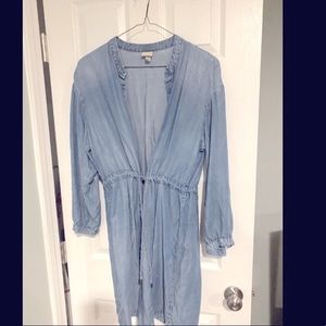 🔷Distressed long length linen top